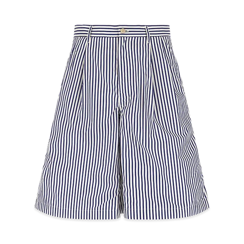 COMME des GARCONS SHIRT Cotton Bermuda Shorts "Blue/White"