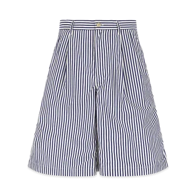 COMME des GARCONS SHIRT Cotton Bermuda Shorts "Blue/White"