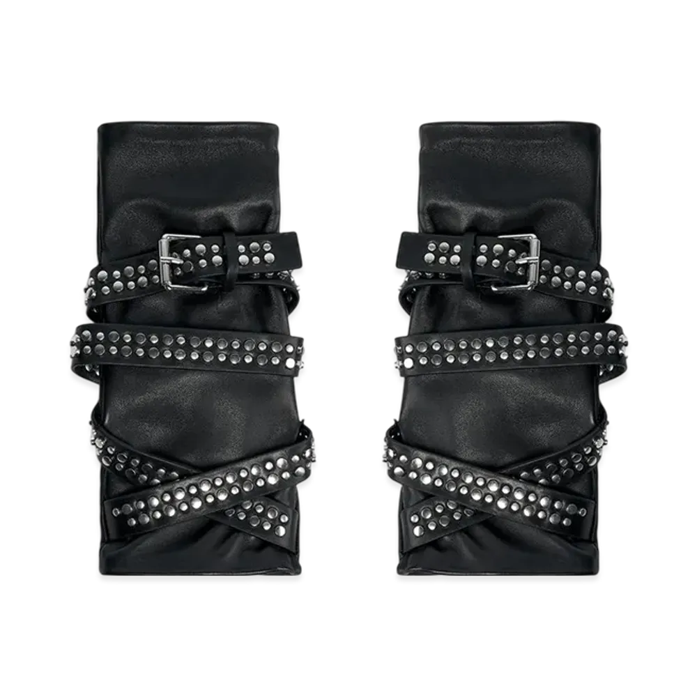 ZARA x Ludovic De Saint Sernin Leather Belt Studded Mittens "Black"