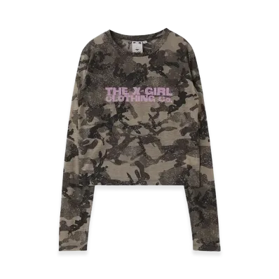 X-Girl Women's Faded Camo Sheer L/S Top "Camo"