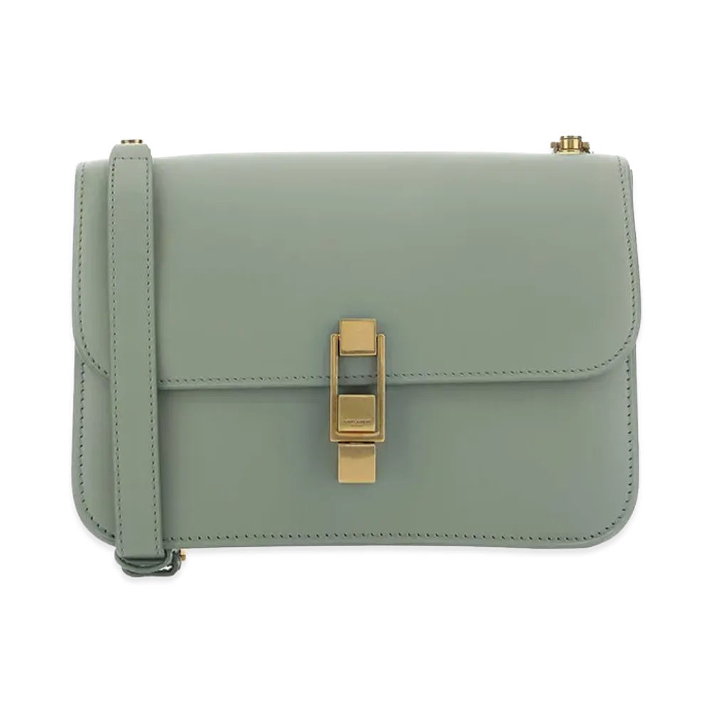 Saint Laurent Women's Sage Green Leather CarrA© Shoulder Bag "Green"