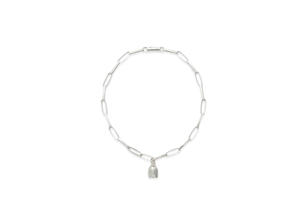 HYKE x END CUSTOM JEWELLERS Women's Good Luck Bell Half Round Chain Necklace "Silver"