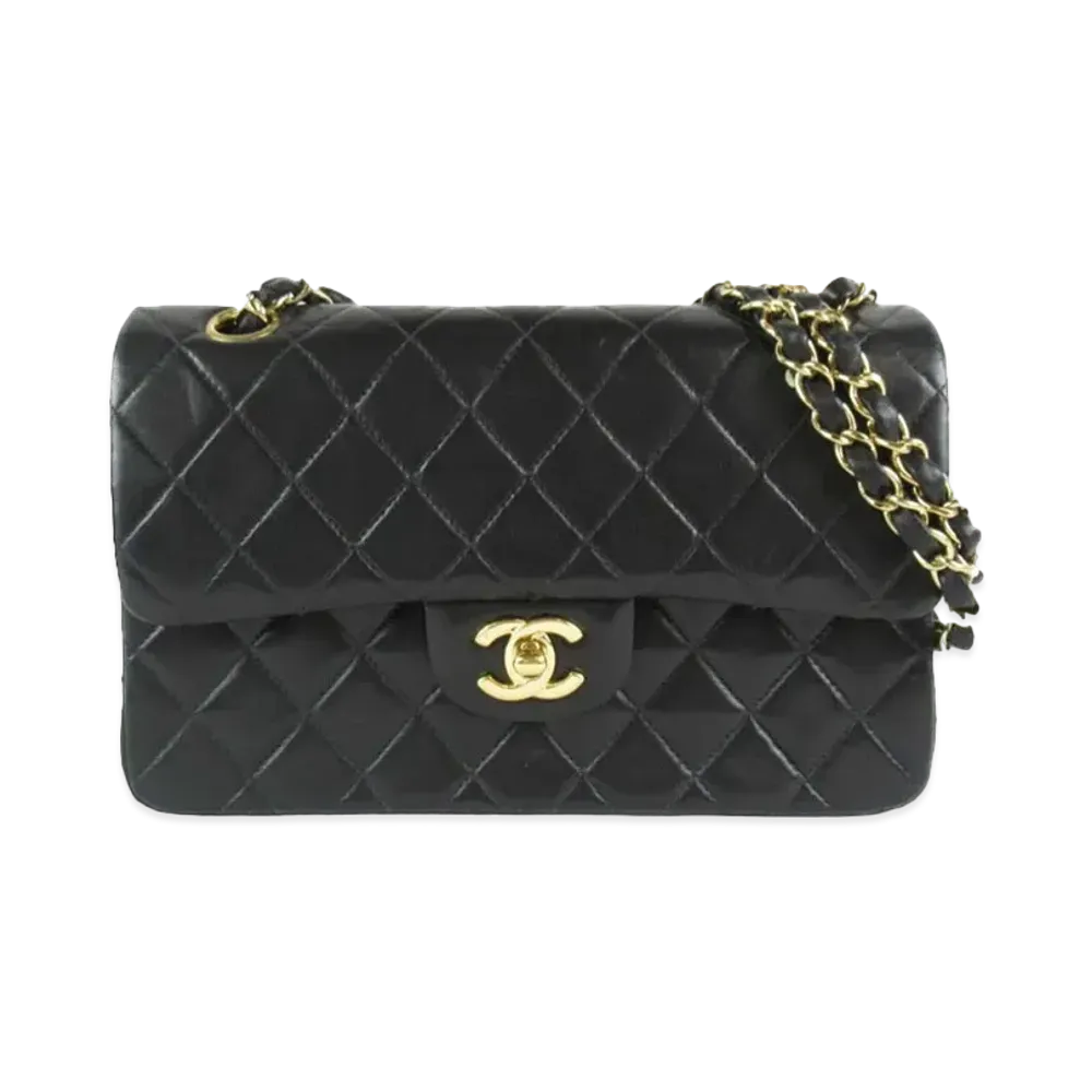 CHANEL Lambskin Matelasse Shoulder Bag "Black"