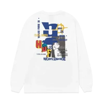 HUF Cut And Paste LS Tee "White"