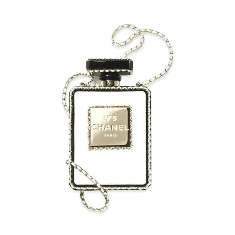 CHANEL Evening Bag Lambskin & Plex "Black White"