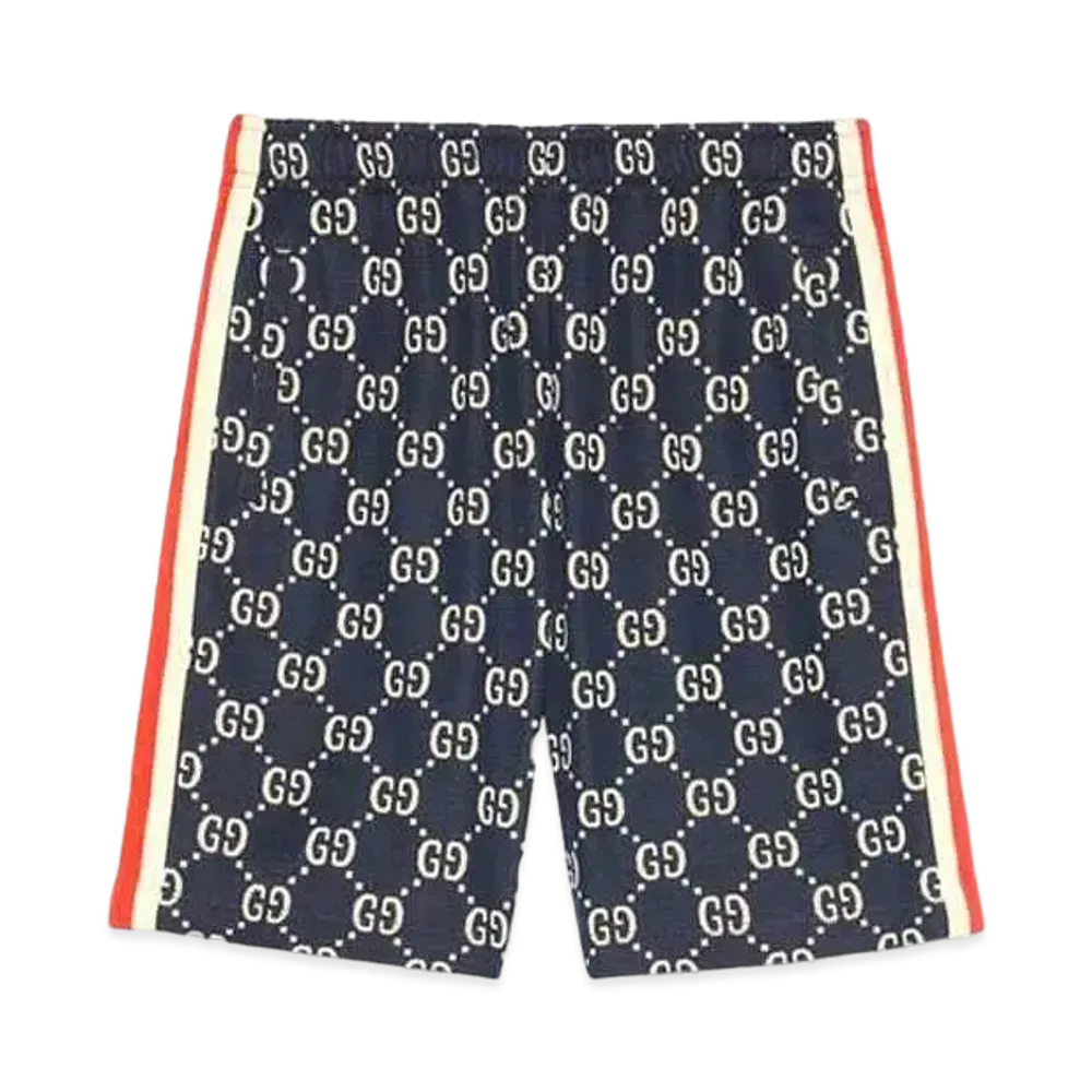 GUCCI GG Jacquard Shorts "Blue/Ivory/Red"