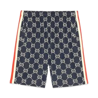 GUCCI GG Jacquard Shorts "Blue/Ivory/Red"