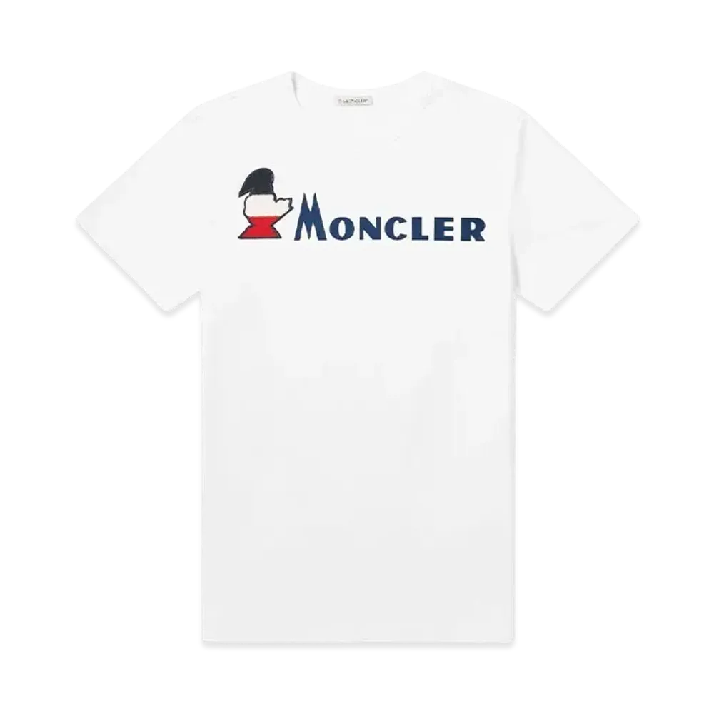 MONCLER Retro Slogan Logo Tee "White"