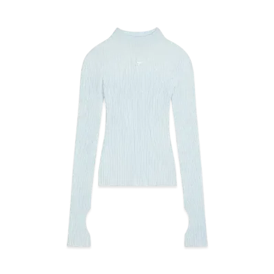 Courreges Solar Light Rib Mockneck Sweater "Iceberg"