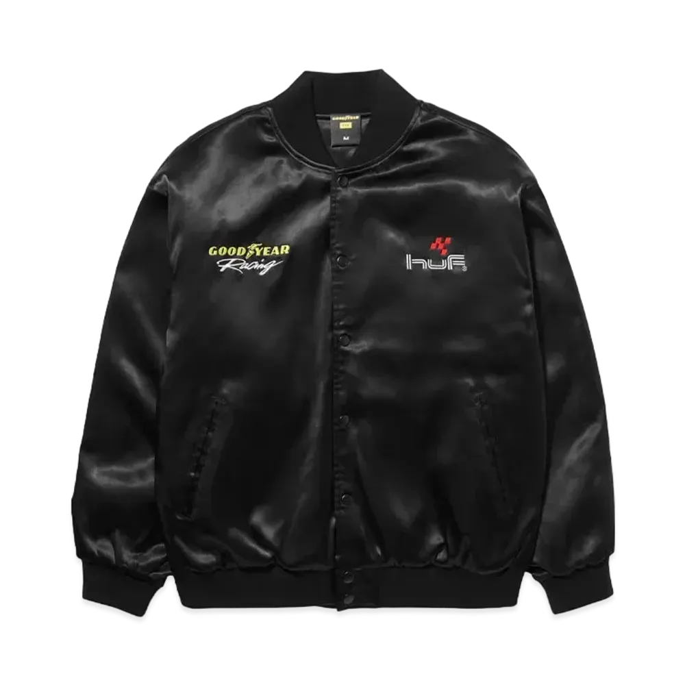 HUF x GOODYEAR Touring Satin Jacket "Black"