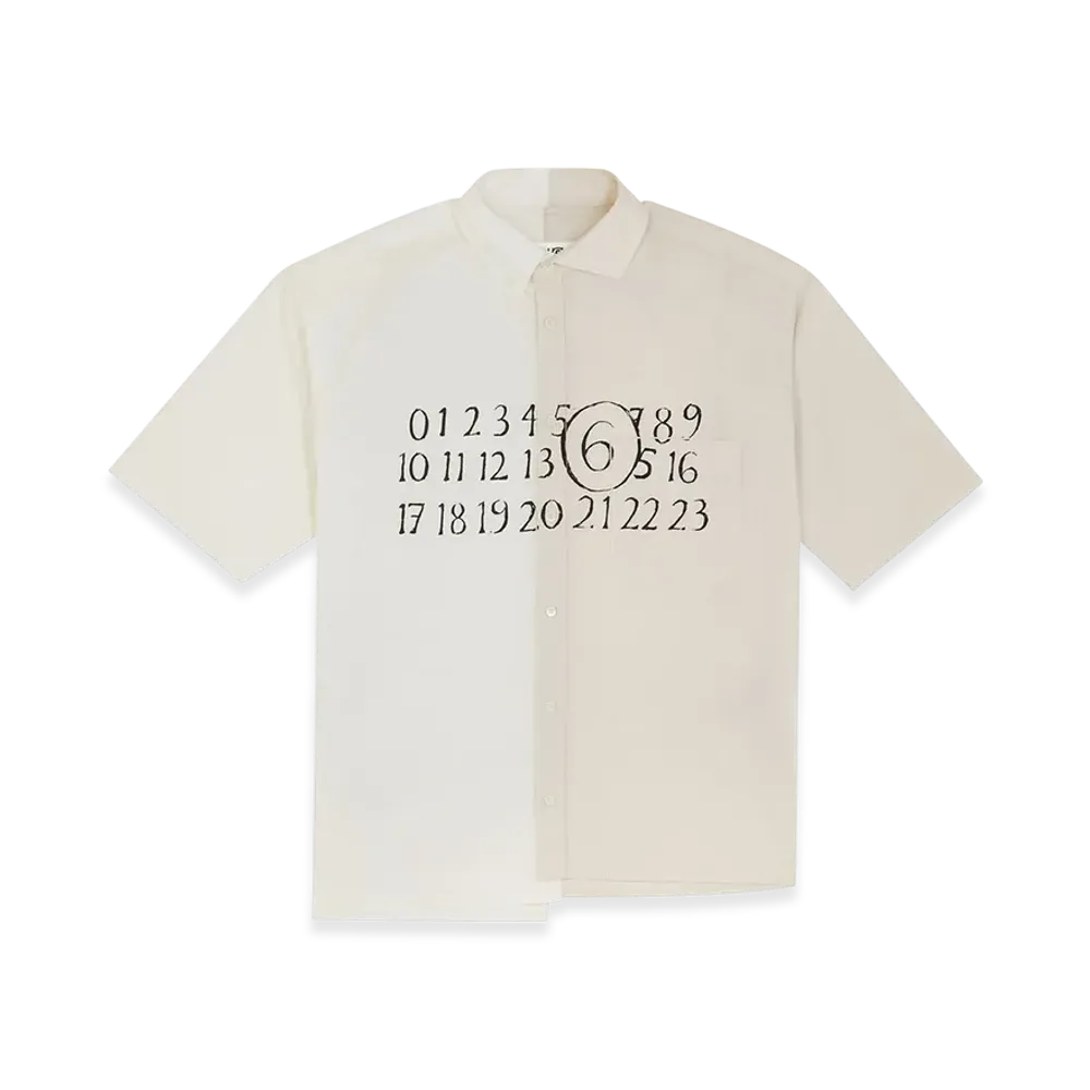 MM6 Maison Margiela Men's Asymmetric Poplin Shirt "White"