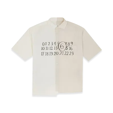 MM6 Maison Margiela Men's Asymmetric Poplin Shirt "White"