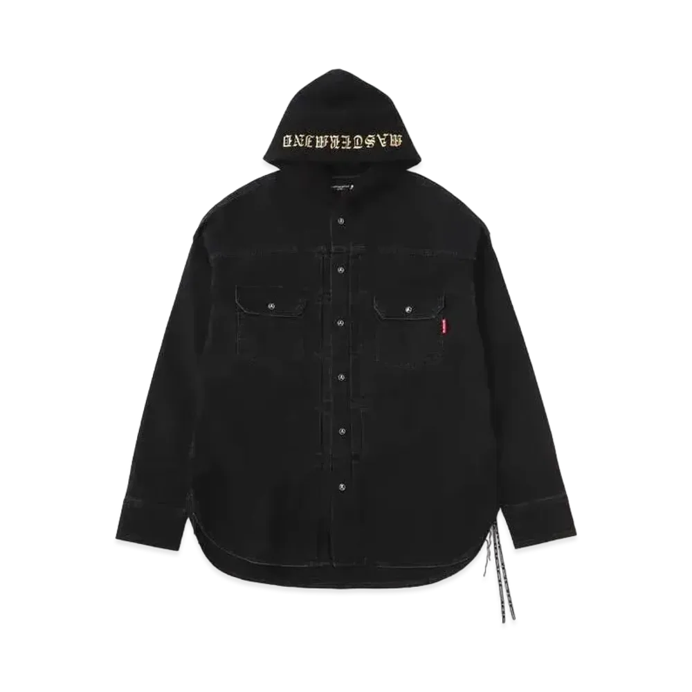 mastermind JAPAN Light Oz Hooded Denim Shirts "Black"