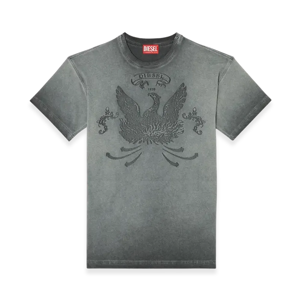 Diesel T-Norm-T9 T-Shirt With Phoenix Devore "Black"