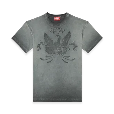 Diesel T-Norm-T9 T-Shirt With Phoenix Devore "Black"