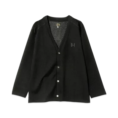 NEEDLES V-Neck Cardigan - R/PE Russell "Black"