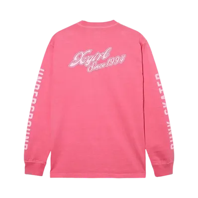 X-Girl Face & Cursive Logo L/S Tee "Pink"