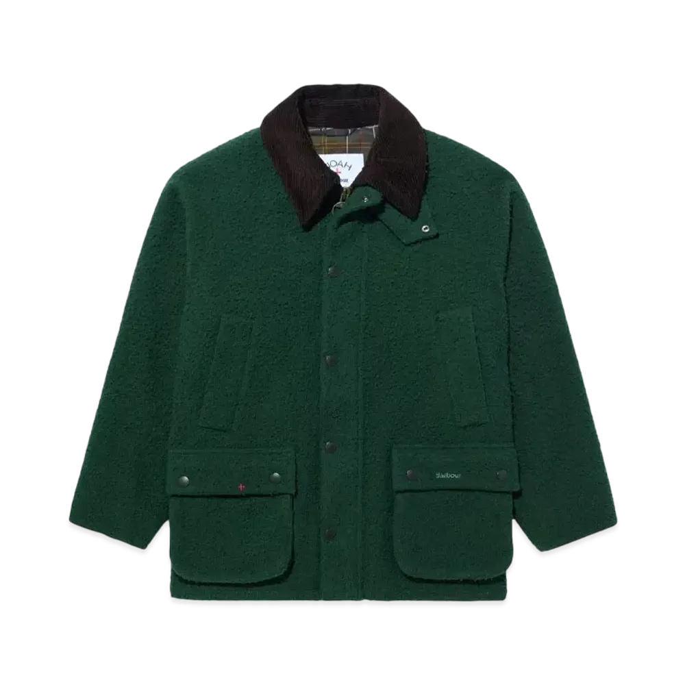 Noah x Barbour Wool Teddy Bedale Jacket "Forest"