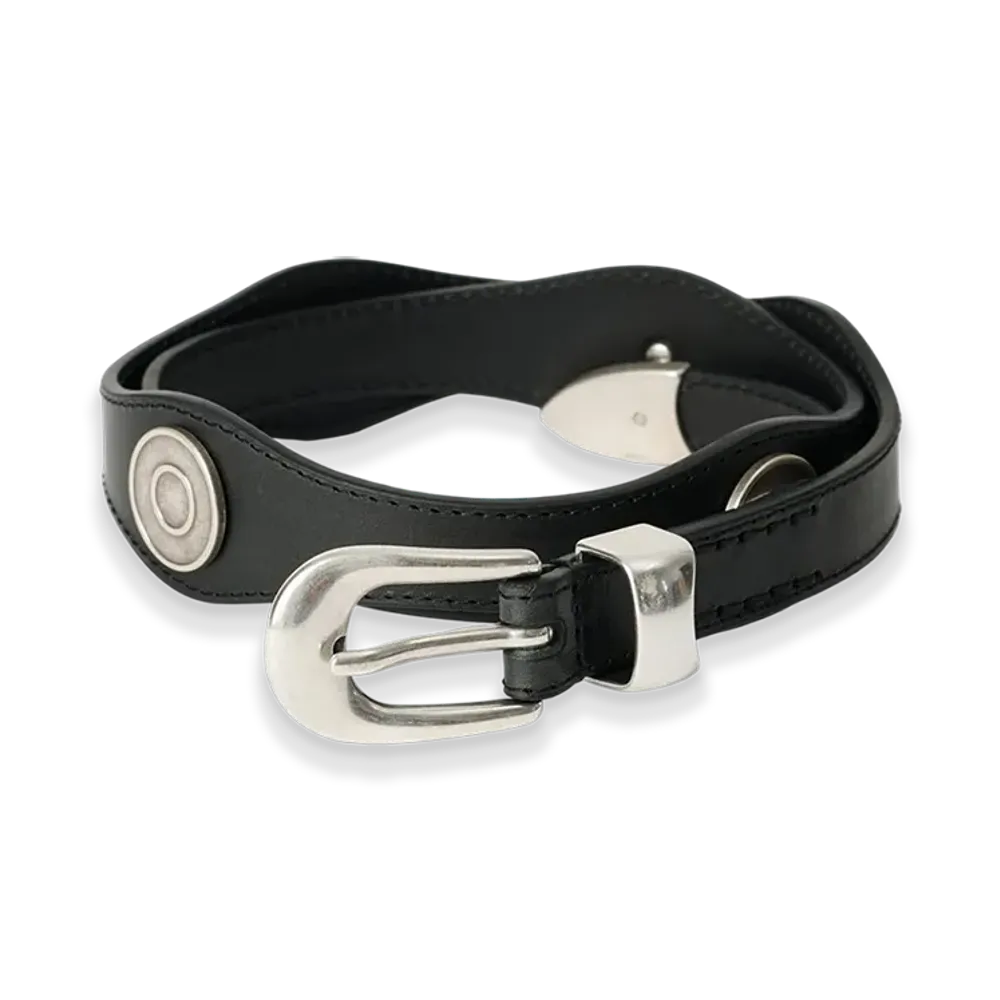 OUR LEGACY Wave Belt "Slow Black Arid Bull Hide"