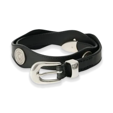 OUR LEGACY Wave Belt "Slow Black Arid Bull Hide"