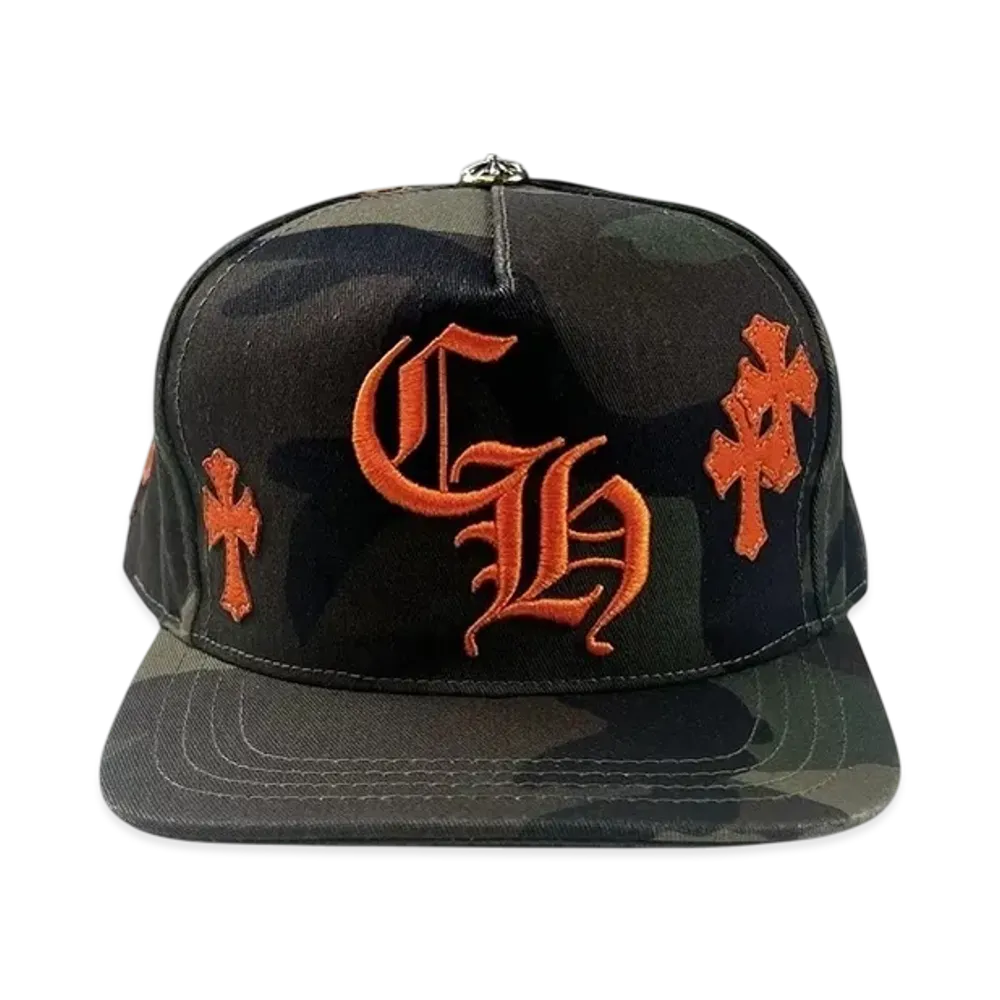 Chrome Hearts CH Hat Cross Patch Baseball Cap "Camo/Orange"