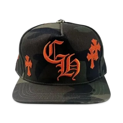 Chrome Hearts CH Hat Cross Patch Baseball Cap "Camo/Orange"