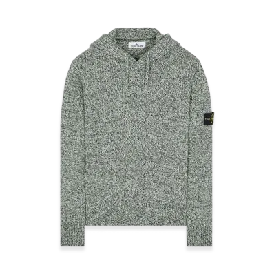 Stone Island 559A4 Three Color Mouline Lambswool Hooded Knit - 23FW "Light Green"