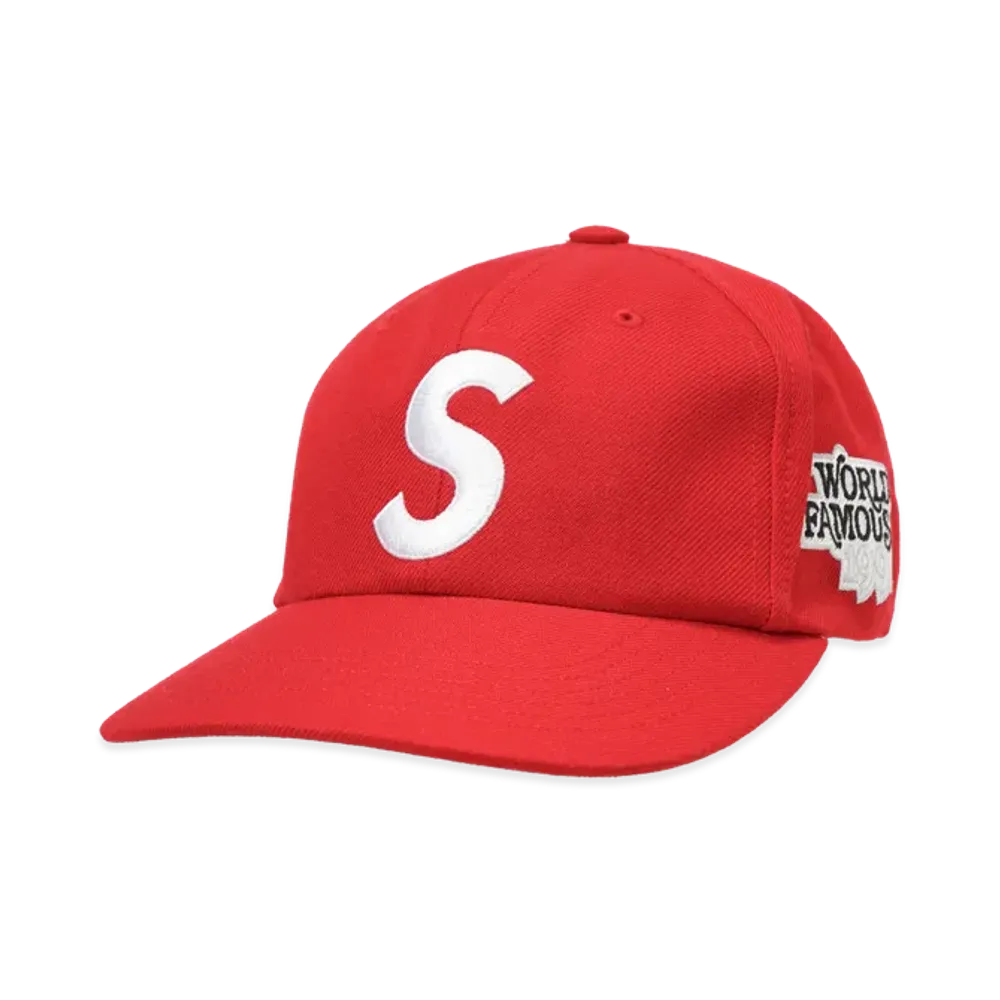Supreme World Famous S Logo 6-Panel (26SS) "Red"