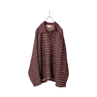 ANCELLM Cut Border Skipper Shirt "Burgundy"