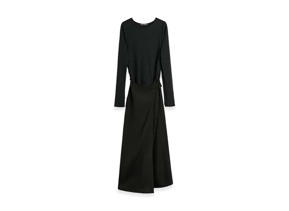 OUR LEGACY Women's Twisted Dress "Ashen Black Warmth Viscose"
