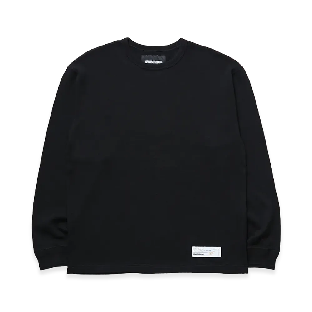 NEIGHBORHOOD Honeycomb Fabric Crewneck LS "Black"