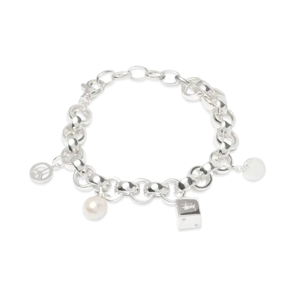 Stussy Spring 24 Jewelry Icon Charm Bracelet "Sterling Silver"