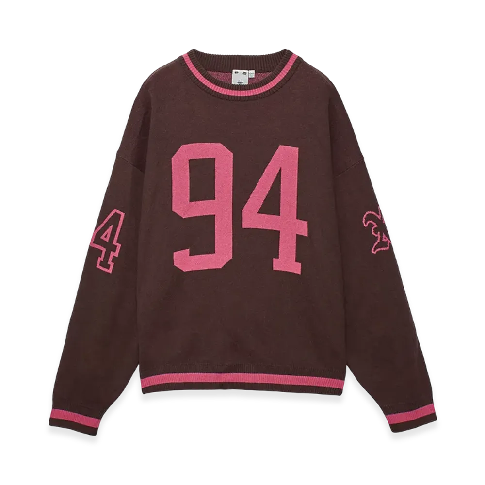 X-Girl Numbering Jacquard Knit Top "Brown"