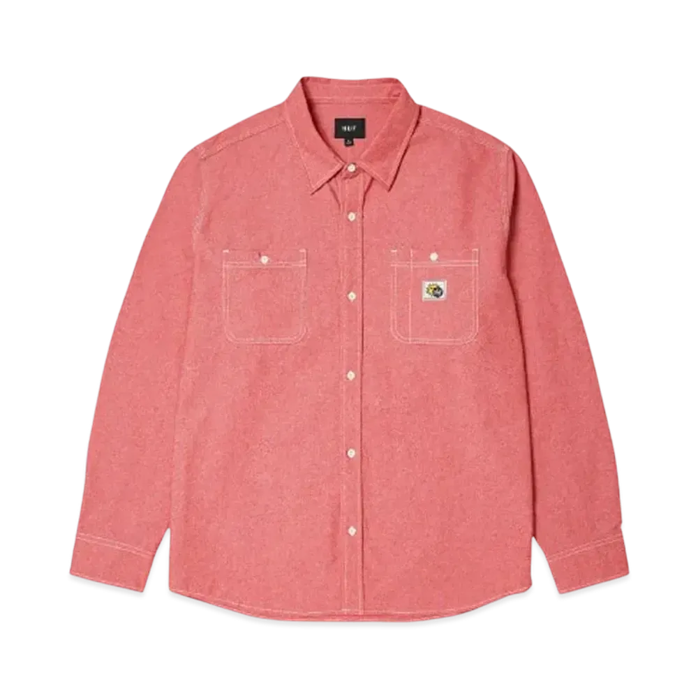 HUF Total Eclipse Chambray Shirt "Red"