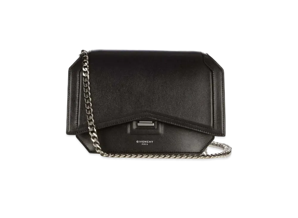 GIVENCHY Bowcut Leather Chain Shoulder Bag "Black"