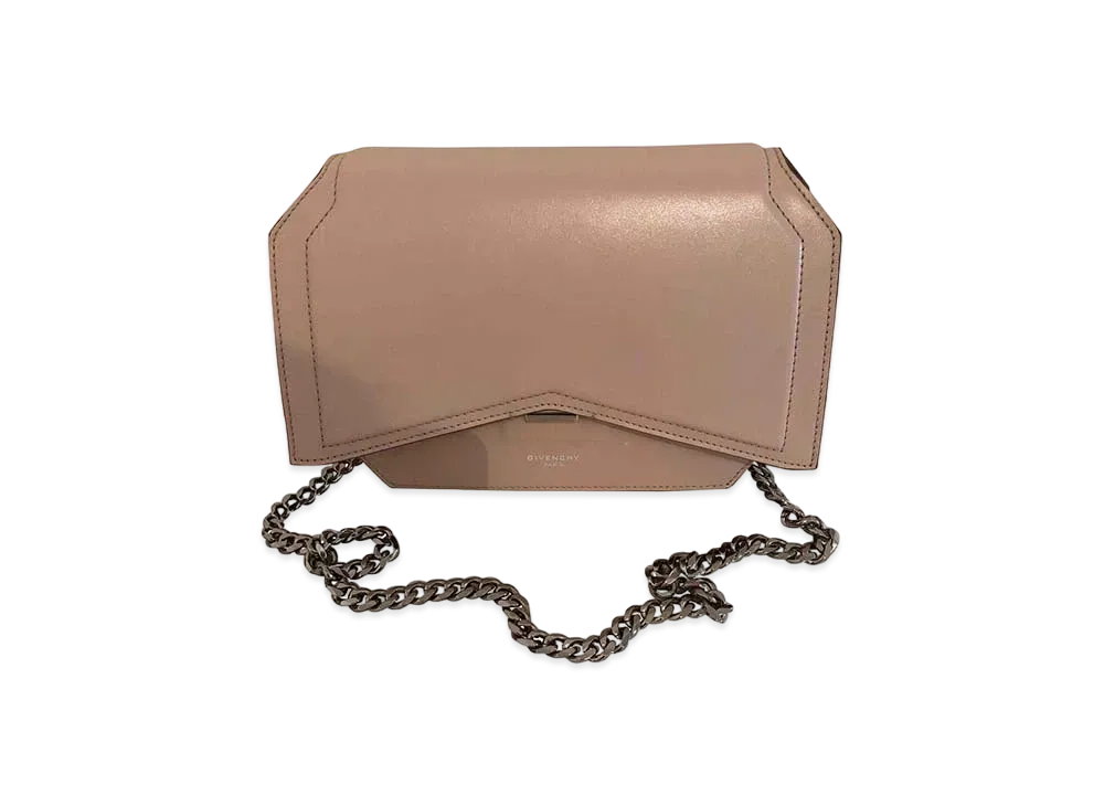 GIVENCHY Bowcut Leather Chain Shoulder Bag "Beige"