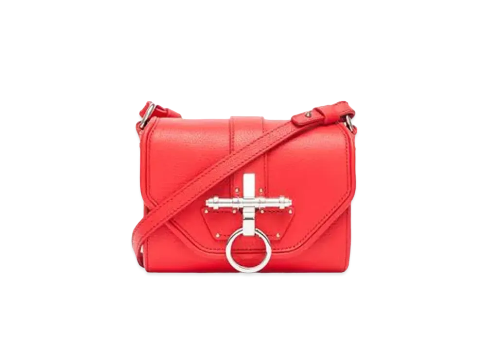 GIVENCHY Obsedia Leather Shoulder Bag "Red"
