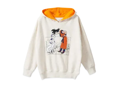 graniph x Dragon Ball Z Goku VS Frieza Kids Fleece Big Silhouette Parka "Heather Natural"