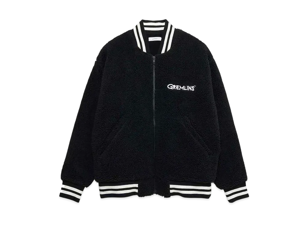 graniph x Gremlins Gizmo Looking Boa Stadium Jumper "Black"