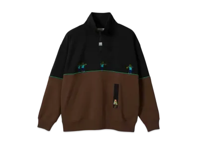 graniph x Minecraft Survive The Night Fleece Half Zip Sweat "Black"