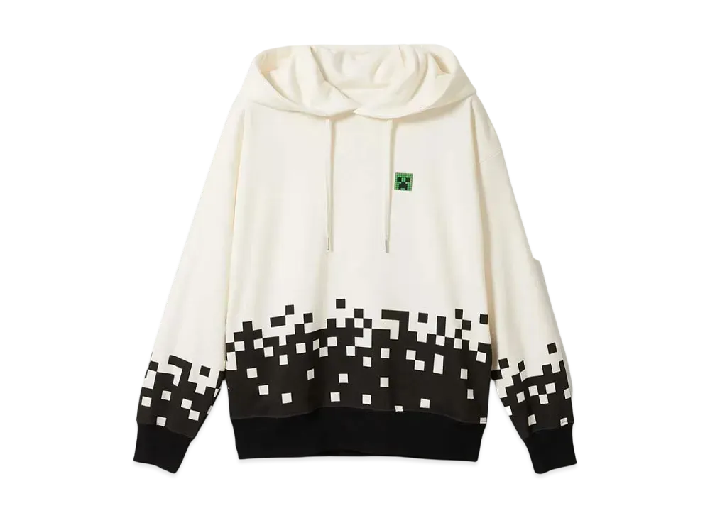 graniph x Minecraft Creeper Explosion Fleece Big Silhouette Parka "Off White"