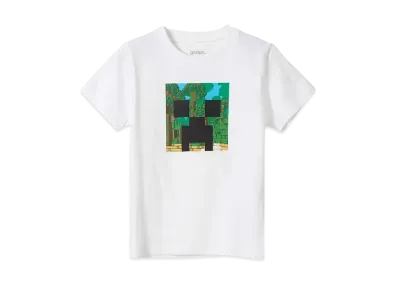 graniph x Minecraft Creeper Head Kids T-Shirt "White"