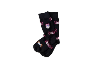 graniph x Minecraft Axolotl Pattern Long Socks "Navy"