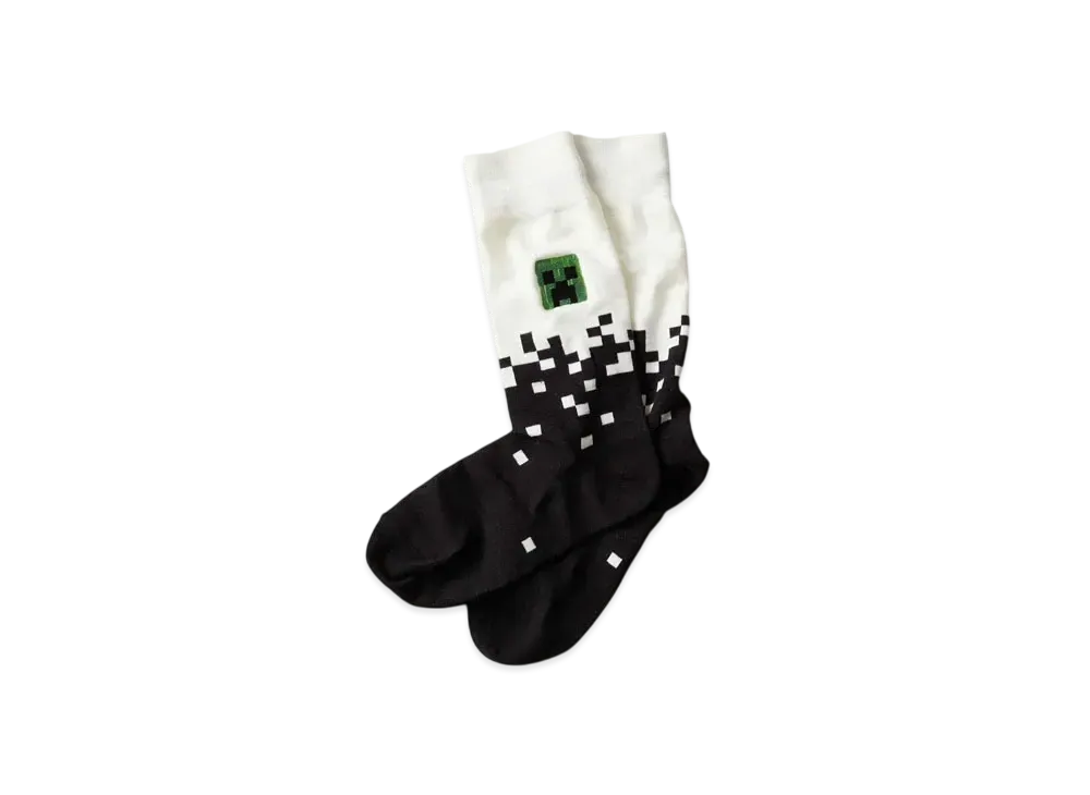 graniph x Minecraft Creeper Explosion Long Socks "White"
