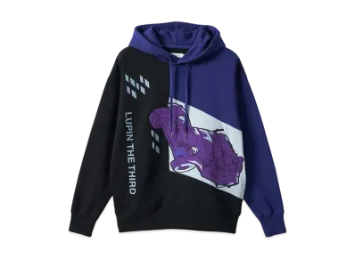 graniph x Lupin III Dark Night Escape Fleece Big Silhouette Parka "Black"