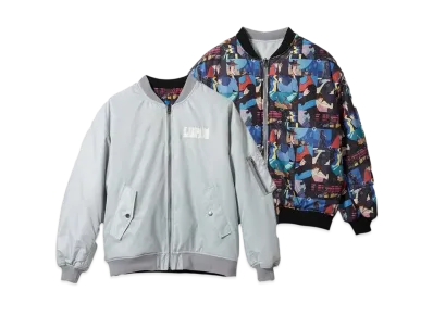 graniph x Lupin III Pattern Reversible MA-1 "Ice Gray"