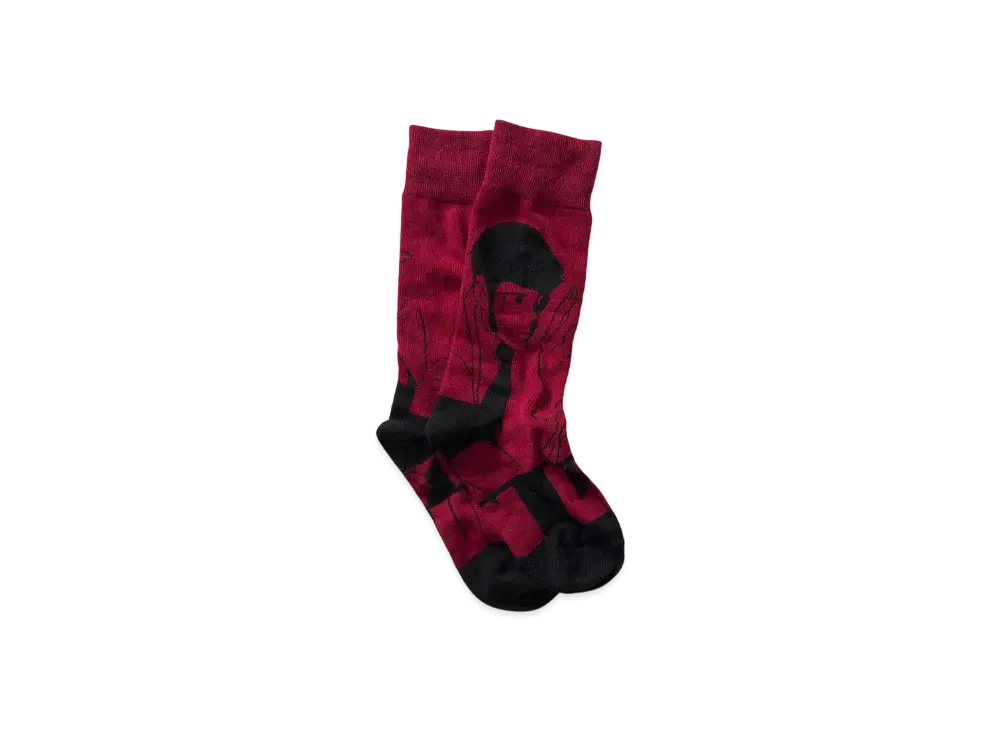 graniph x Lupin III The Elusive Thief Long Socks "Red"