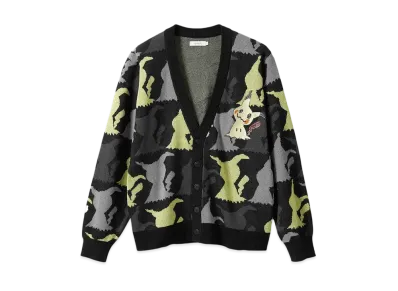 graniph x Pokemon Mimikyu Washable Jacquard Cardigan "Black"