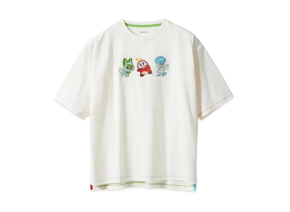 graniph x Pokemon Nyaoha & Hogaeta & Kwassu Big Silhouette T-Shirt "Off White"