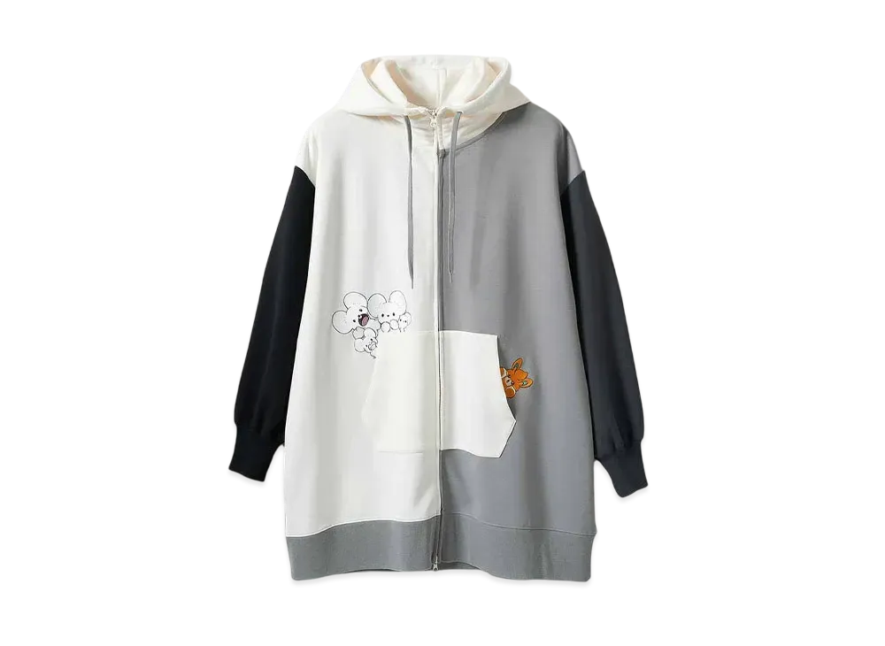 graniph x Pokemon Pamo & Ikkanezumi Punch Long Zip Parka "Multi"